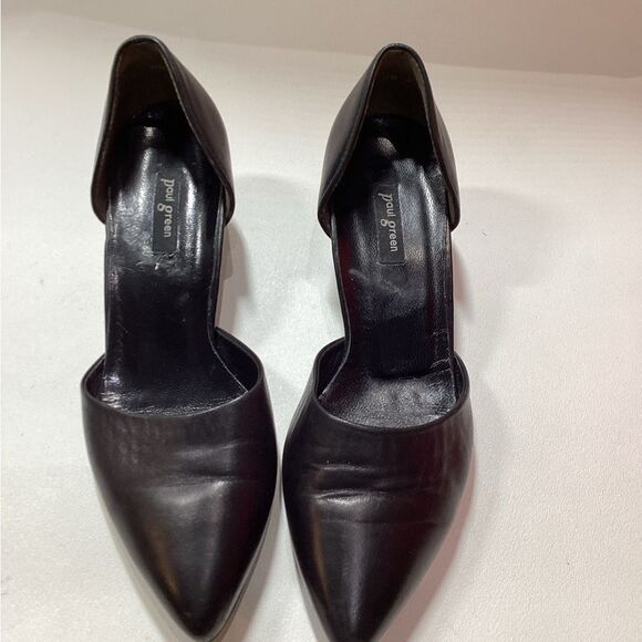 Paul Green Black Leather d’Orsay Heels Elegant Classic Pumps Size 6.5 - Picture 2 of 14